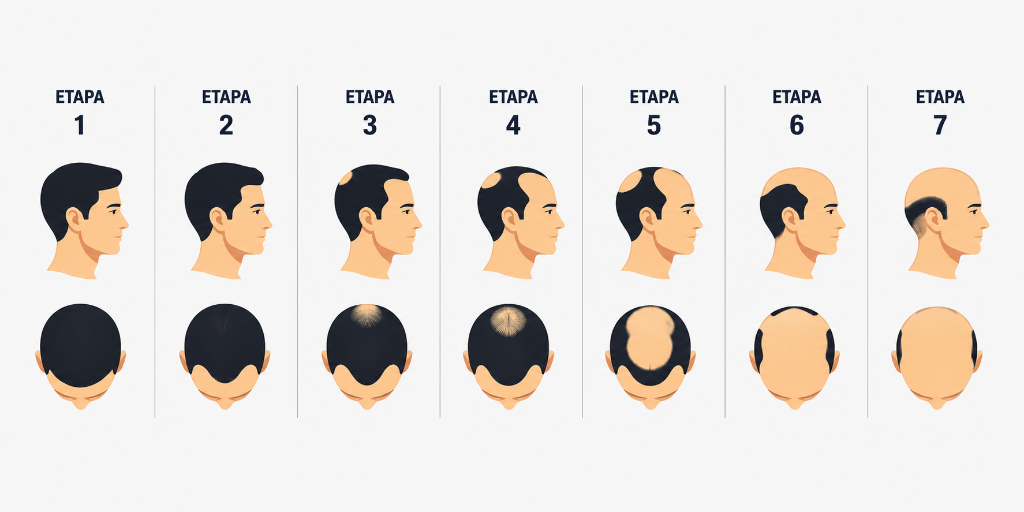 Hair Loss Grade Chart — Stages 1 to 7